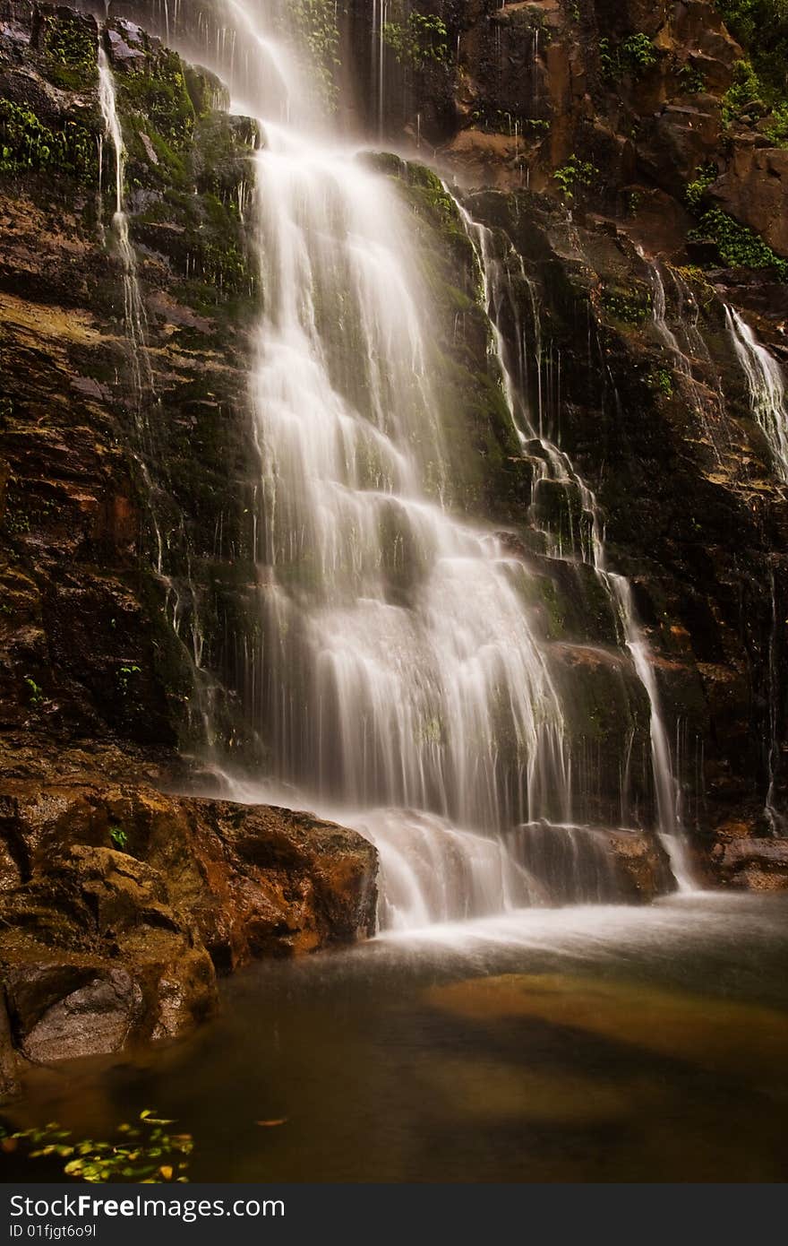 Beautiful misty waterfall