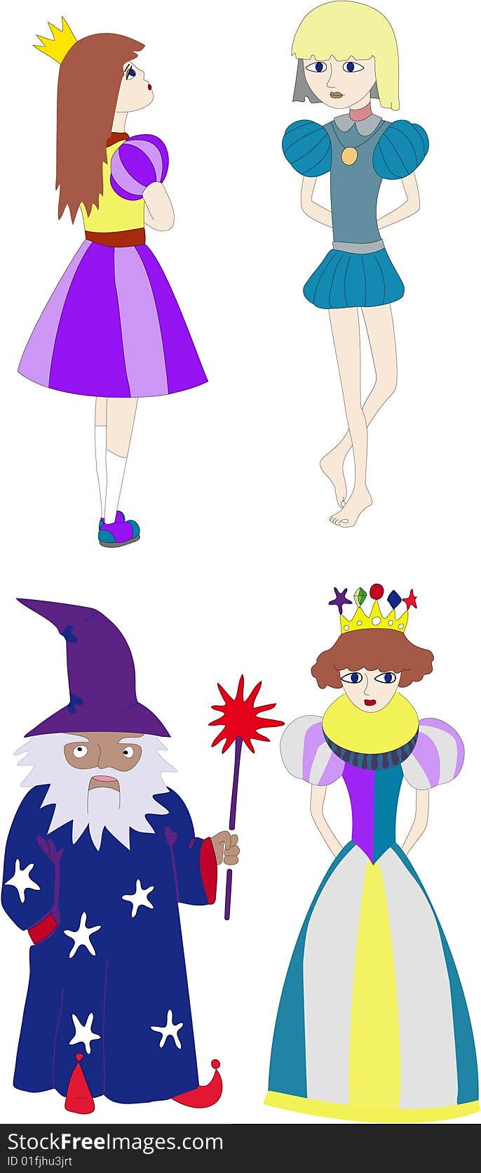 The dissatisfied princess, the queen, the prince without boots, the wizard with a magic wand. The dissatisfied princess, the queen, the prince without boots, the wizard with a magic wand.