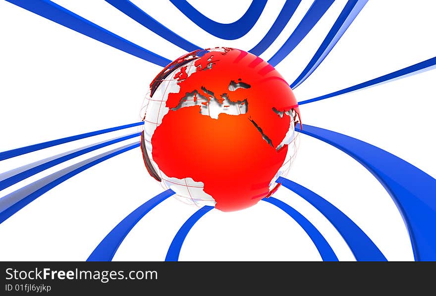 3D Rendered illustration of an earth globe. 3D Rendered illustration of an earth globe