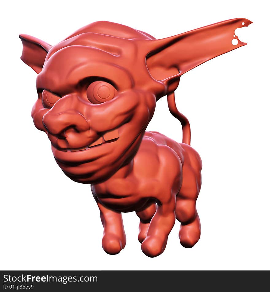 3D rendered illustration of an evil caricature head with an animal body symbolizing sinful smiling wickedly. 3D rendered illustration of an evil caricature head with an animal body symbolizing sinful smiling wickedly