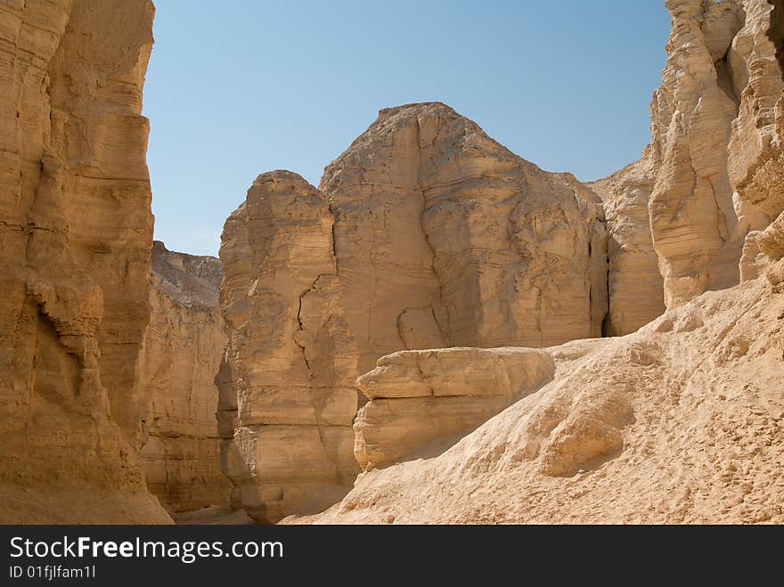 Eroded rocks in Perazim canyon