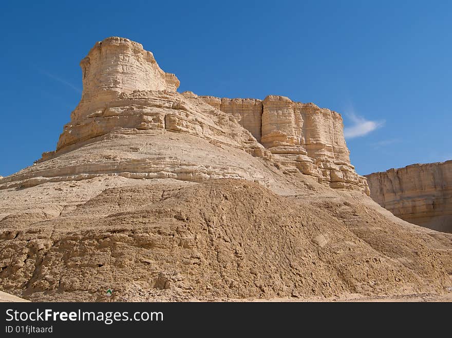 Eroded rocks Perazim canyon. Judean Desert nature reserve, Israel.