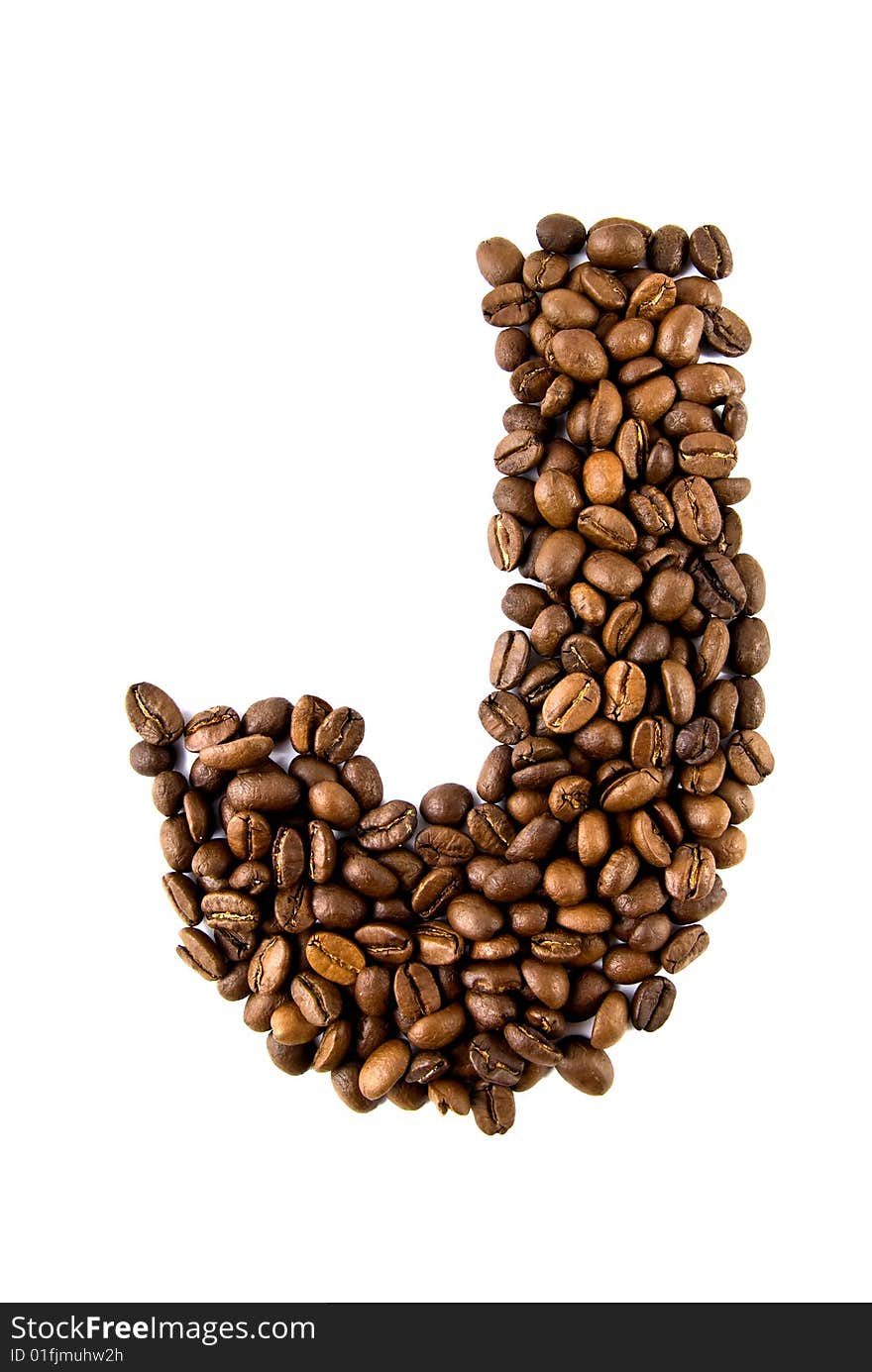 Letter from coffee beans for your design. Letter from coffee beans for your design