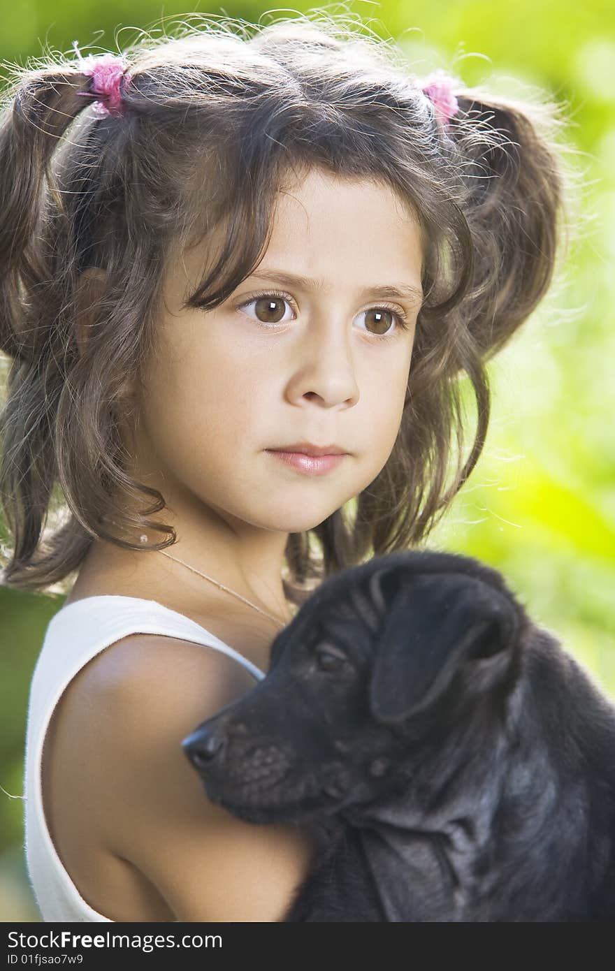 Portrait of little girl having good time in summer environment. Portrait of little girl having good time in summer environment