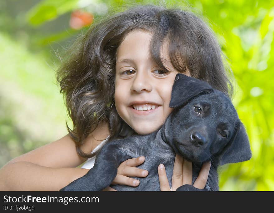 Portrait of little girl having good time in summer environment. Portrait of little girl having good time in summer environment