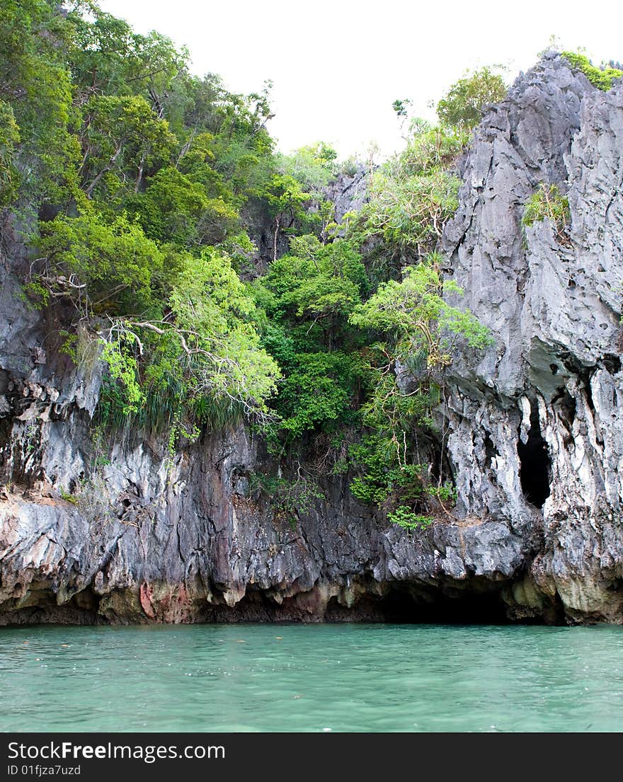 Lagoon island rock in Thailand