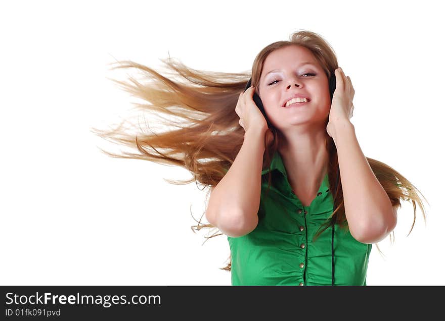 Woman with headpfones