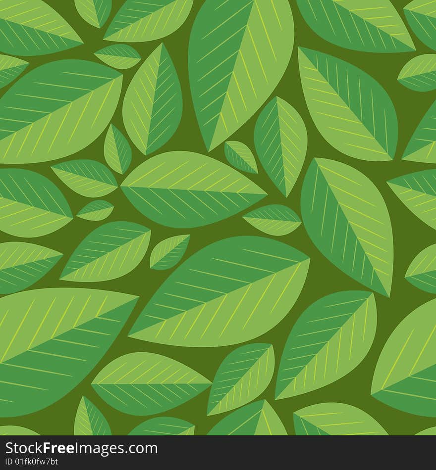 Seamless green background with leafs. Seamless green background with leafs