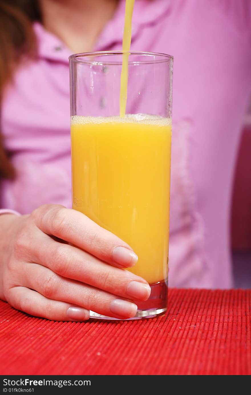 Woman With Glass Of Juice