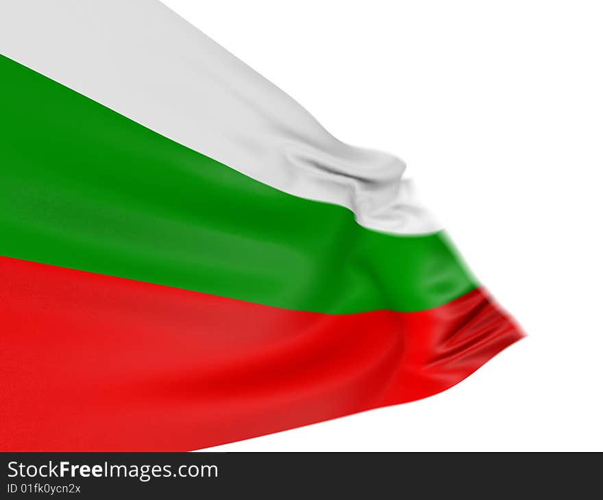 3D Bulgarian flag with fabric surface texture. White background. 3D Bulgarian flag with fabric surface texture. White background.