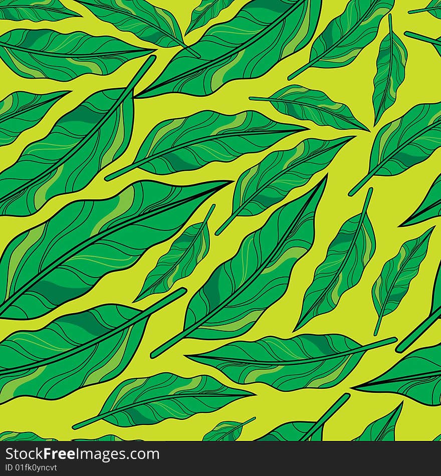 Seamless background with bright leafs. Seamless background with bright leafs