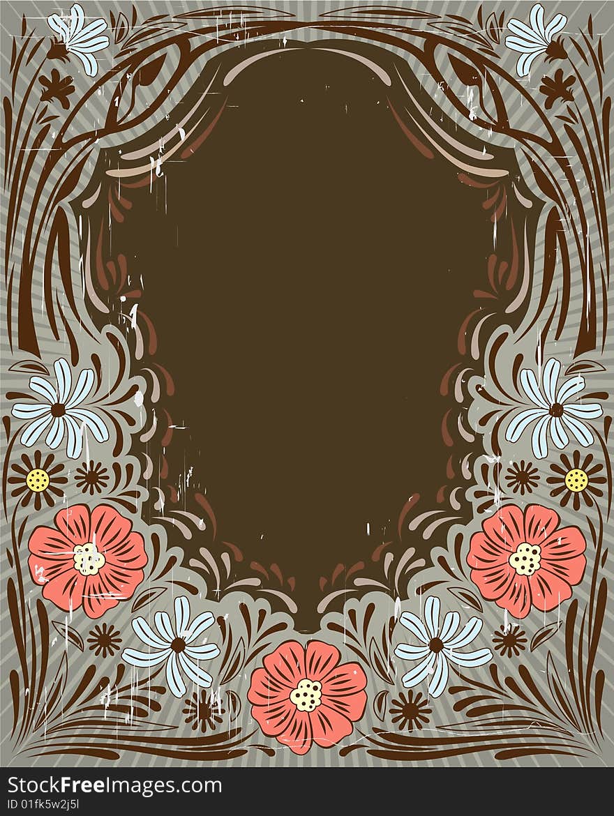 Vintage floral frame