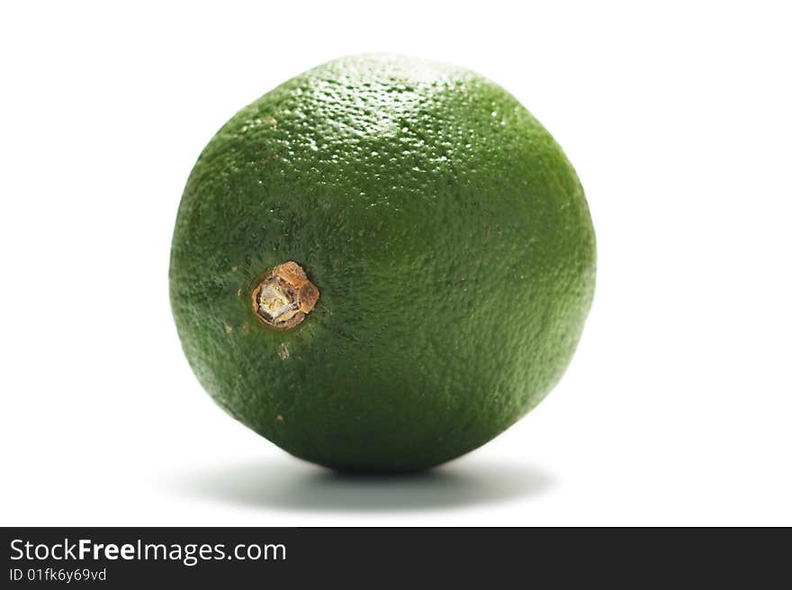 Green lime isolated on a white background.