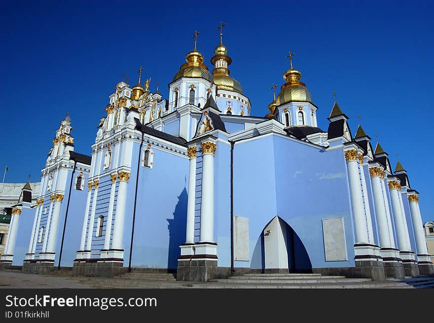 Saint Michael's Golden-Domed Cathedral in Kiev, Ukraine (Malorussia)
 At winter. Saint Michael's Golden-Domed Cathedral in Kiev, Ukraine (Malorussia)
 At winter