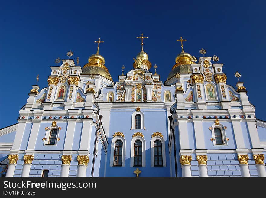 Saint Michael's Golden-Domed Cathedral in Kiev, Ukraine (Malorussia)
 At winter. Saint Michael's Golden-Domed Cathedral in Kiev, Ukraine (Malorussia)
 At winter