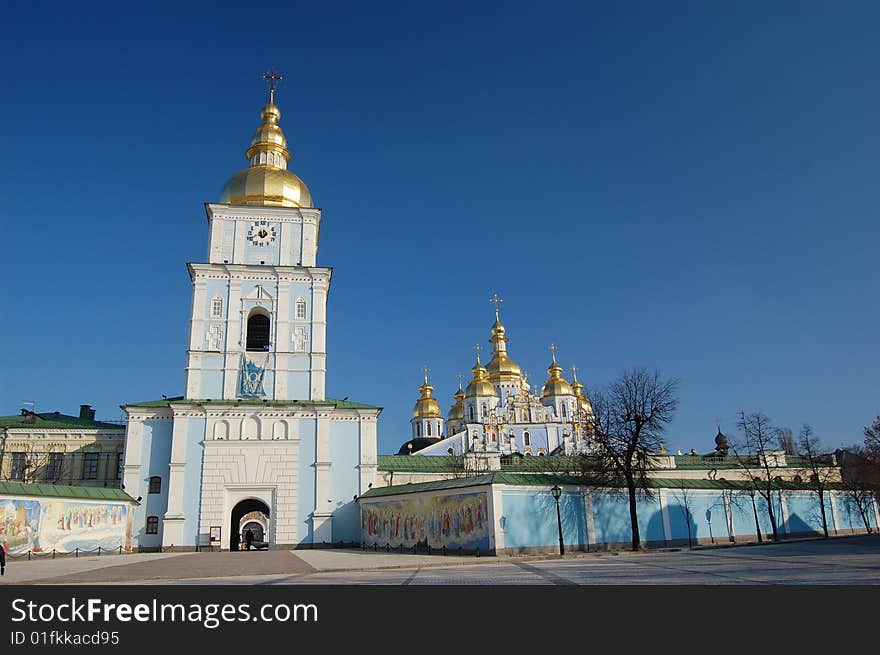 Saint Michael's Golden-Domed Cathedral in Kiev, Ukraine (Malorussia) At winter. Saint Michael's Golden-Domed Cathedral in Kiev, Ukraine (Malorussia) At winter