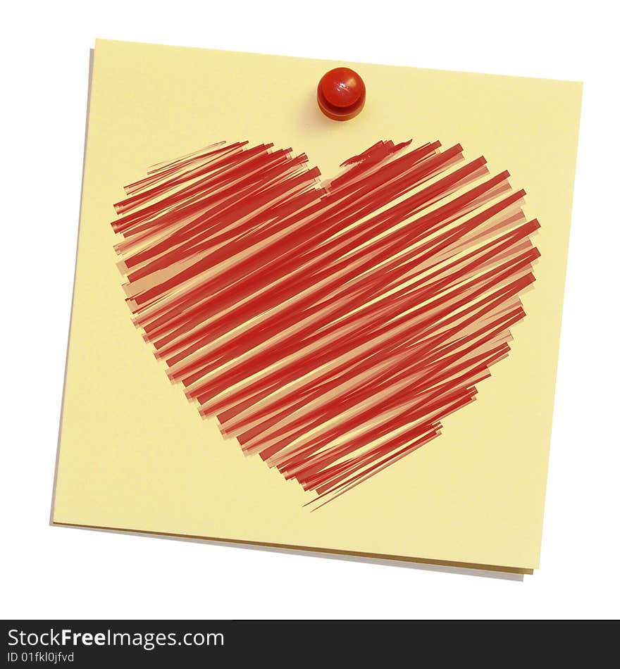 Sticker with red heart - love background. Sticker with red heart - love background