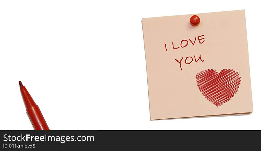 Sticker with red heart - love background. Sticker with red heart - love background