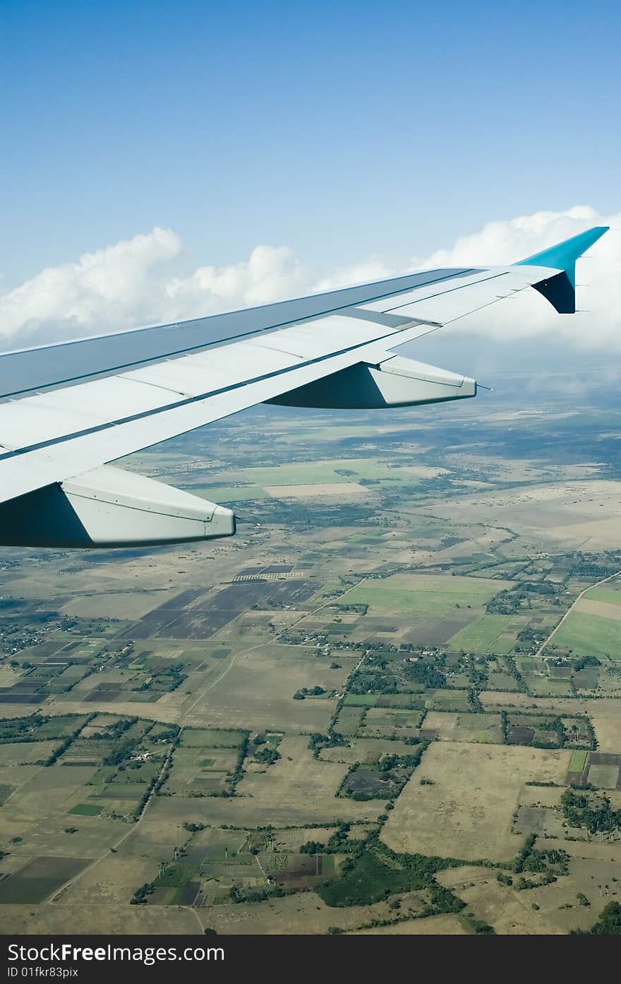 An aerial view a country side land