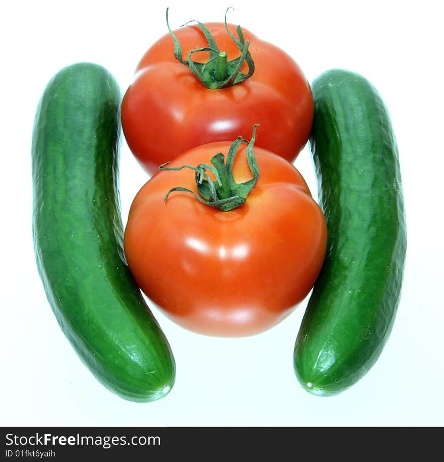 Tomatoes and cucumbers