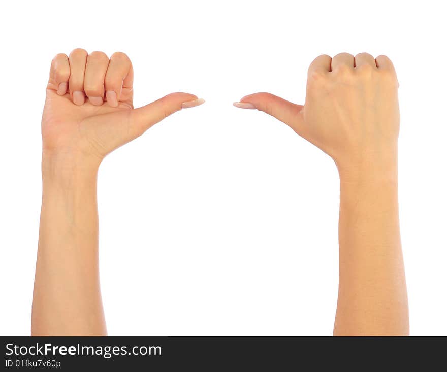 Female hands counting