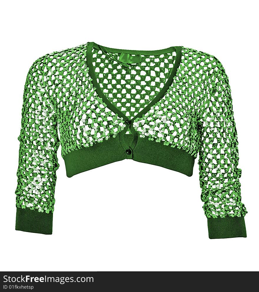 Woman isolated fashion green blouse