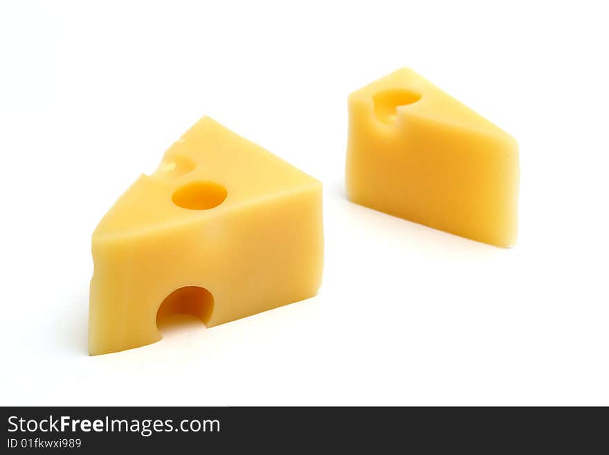 Picture of cheese on a white background.