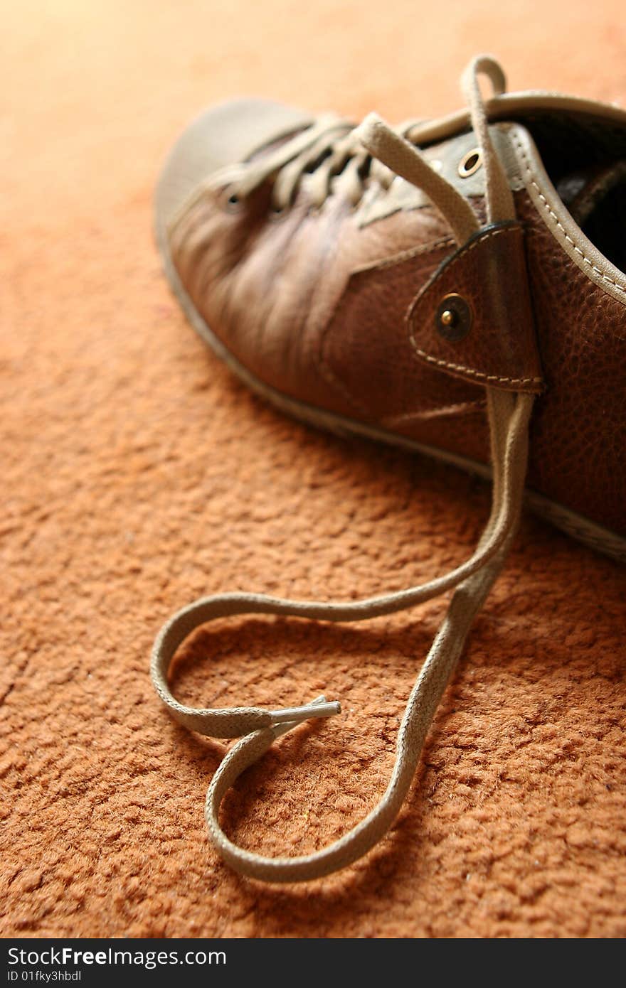 Shoe and shoelace forming a heart shape. Shoe and shoelace forming a heart shape.