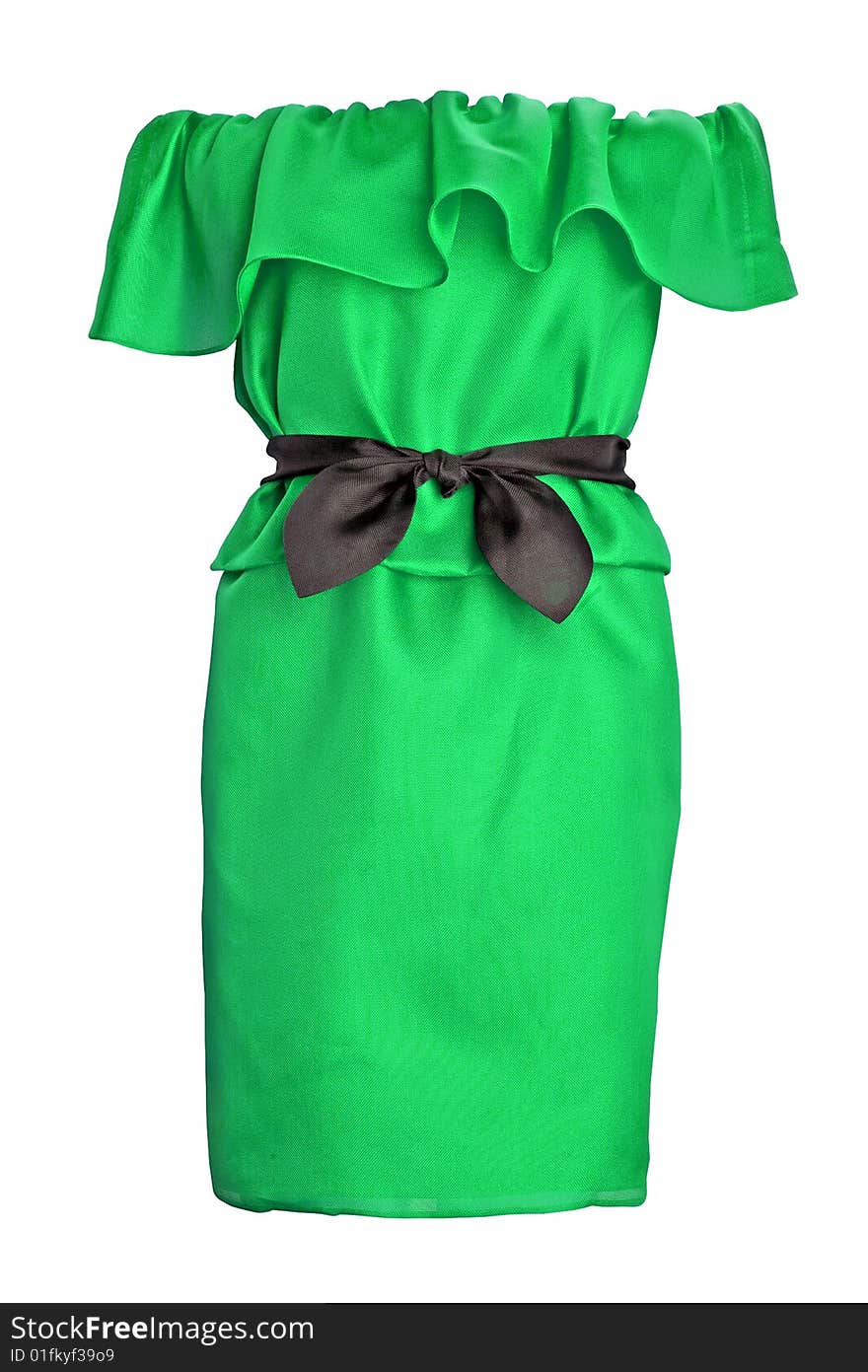 Woman fashion green color dress