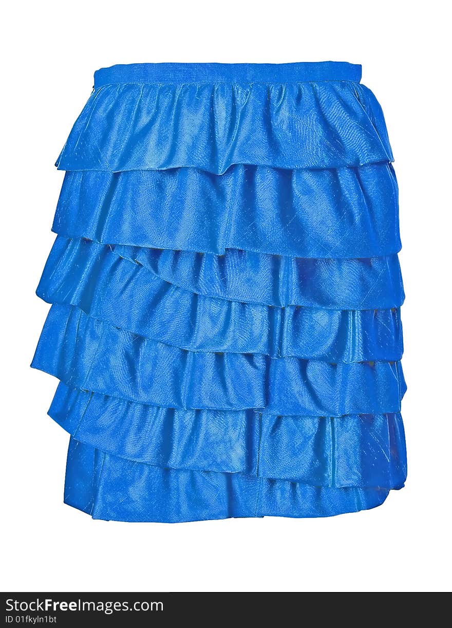 Woman fashion isolatet blue skirt