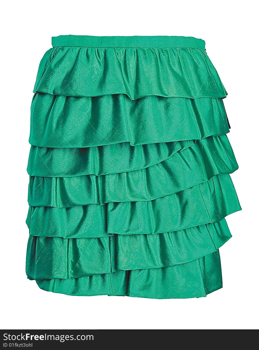 Woman fashion isolatet green skirt