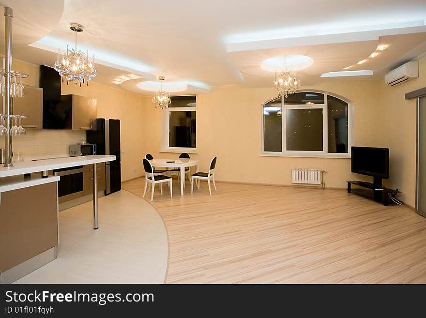 Modern kitchen interior in the new home