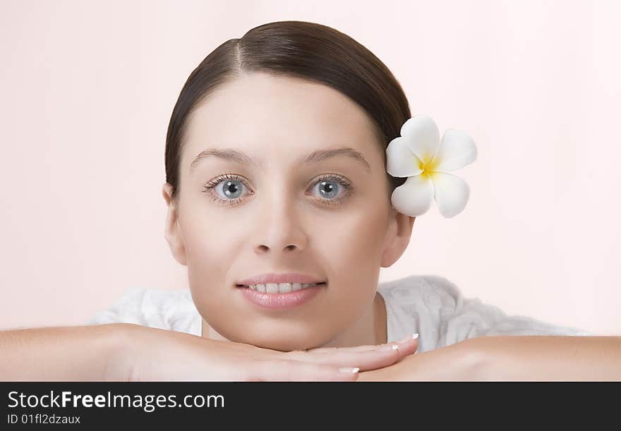 Portrait of young beautiful woman on pink background. Portrait of young beautiful woman on pink background