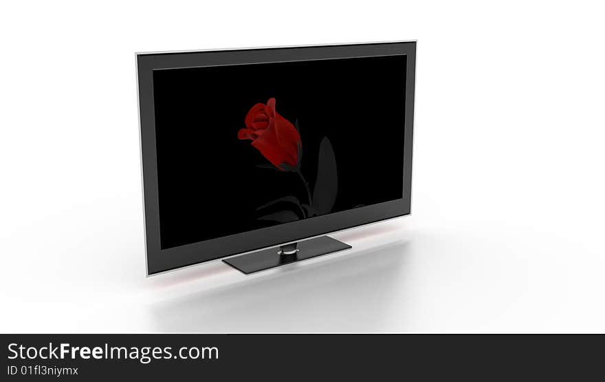 Stylish TV showing a rose.