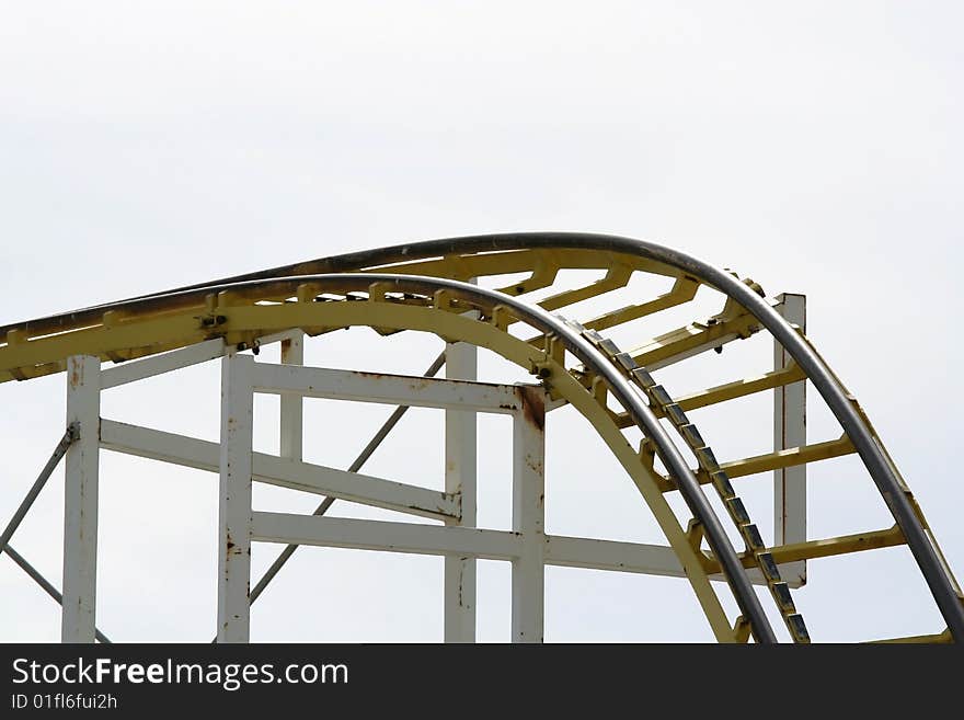 Roller coaster ride detail at the funfair. Roller coaster ride detail at the funfair