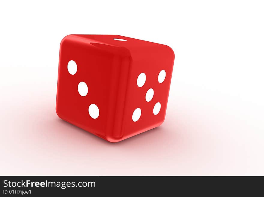 Nice red dice on white backround