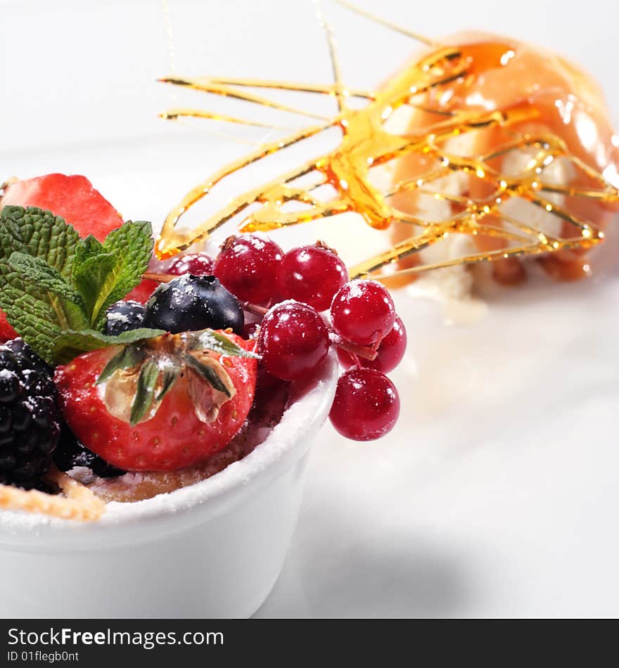 Fresh Berries with Ice Cream