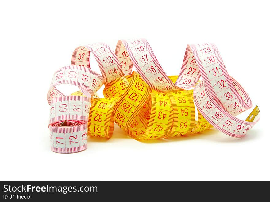 Measuring tape isolated on a white background