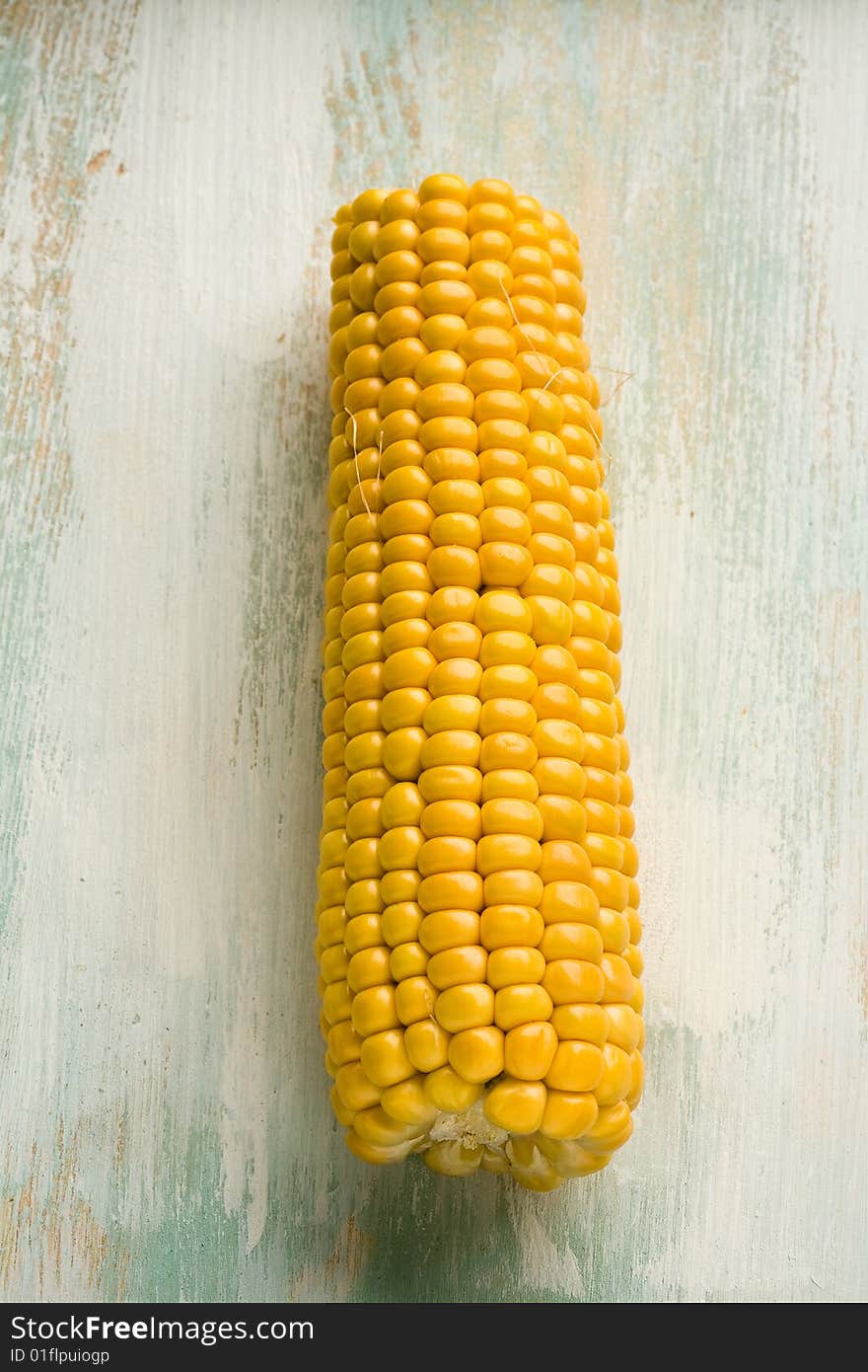 Corn ear on a table