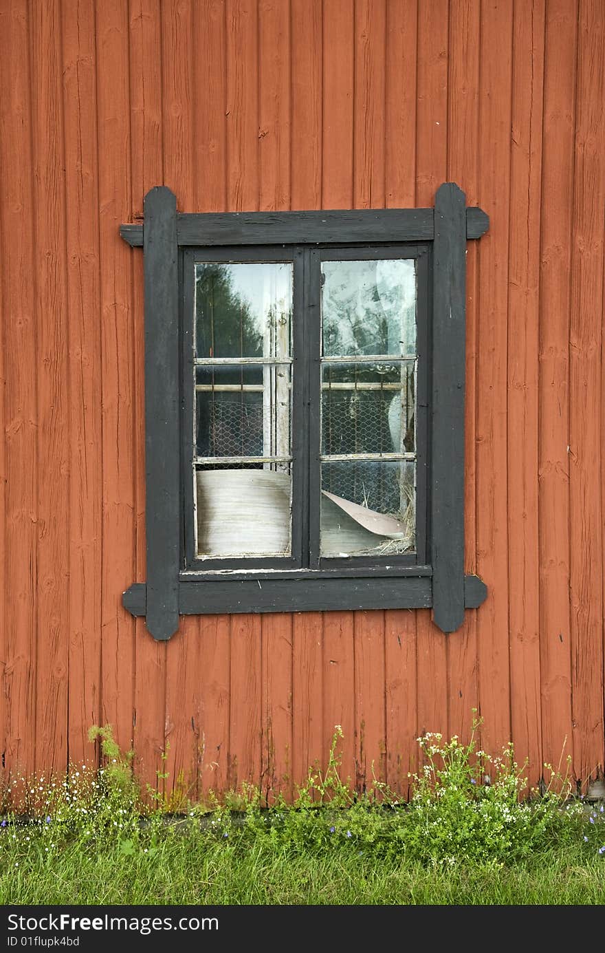 Old window in north of Sweden