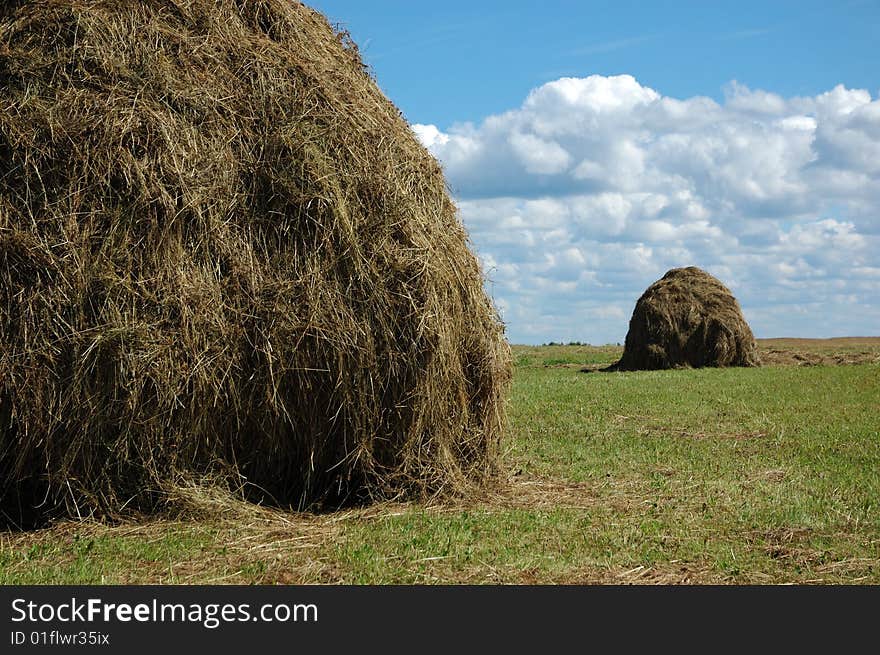 Hayfield and haystack