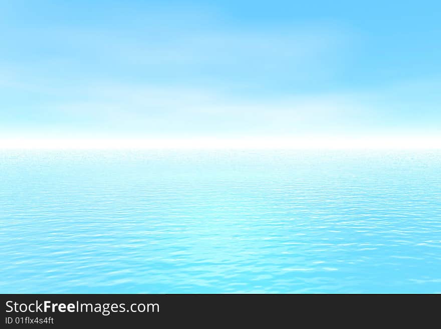 Blue nature landscape is executed in the 3D-editor