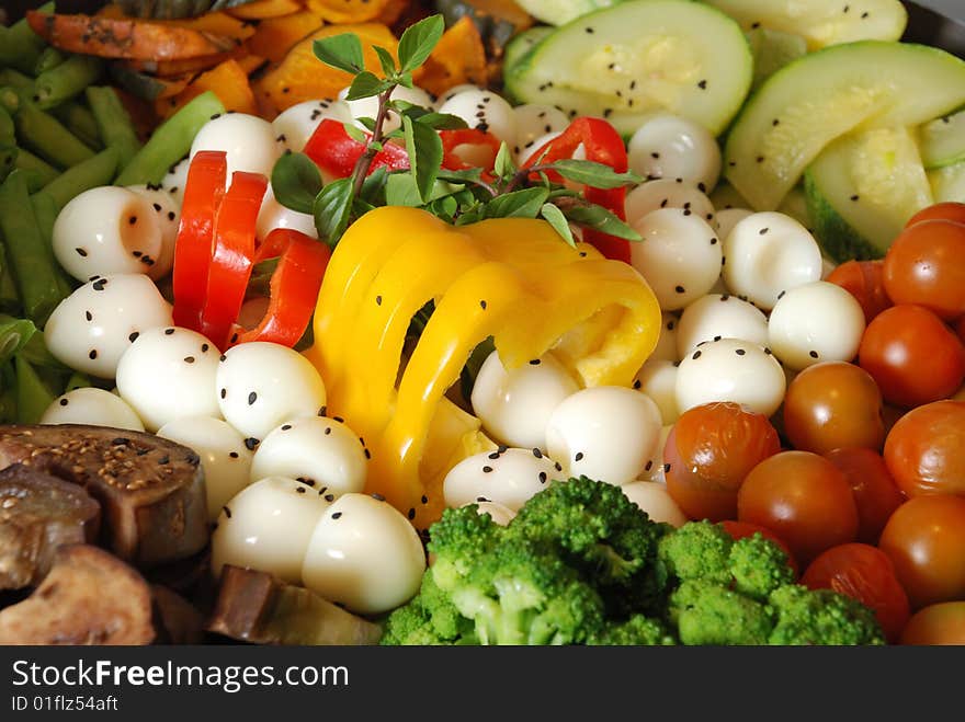 Fresh Vegetables, Fruits and other foodstuffs. Shot in a studio. Fresh Vegetables, Fruits and other foodstuffs. Shot in a studio.