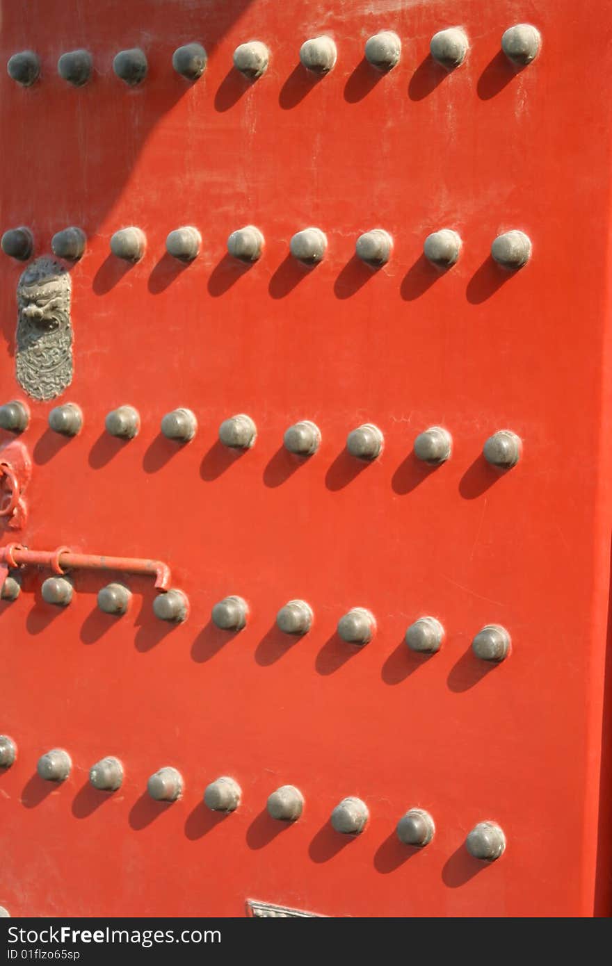 Forbidden Palace-Beijing ,CHINA Entry to each palace section with fortified heavy metal-studded door. Forbidden Palace-Beijing ,CHINA Entry to each palace section with fortified heavy metal-studded door.