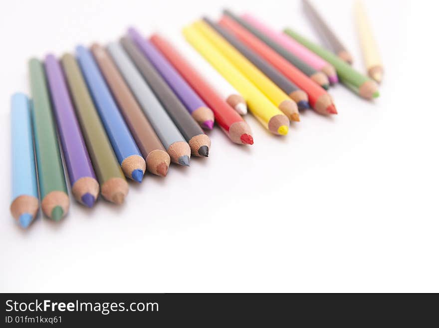 Coloured pencils with copyspace