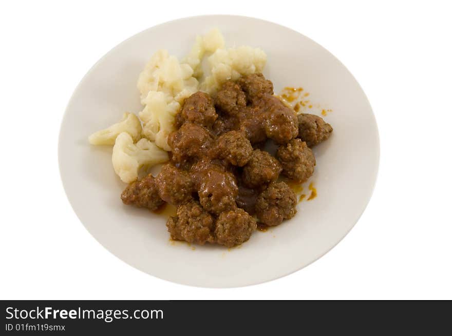 Meat balls and vegetables