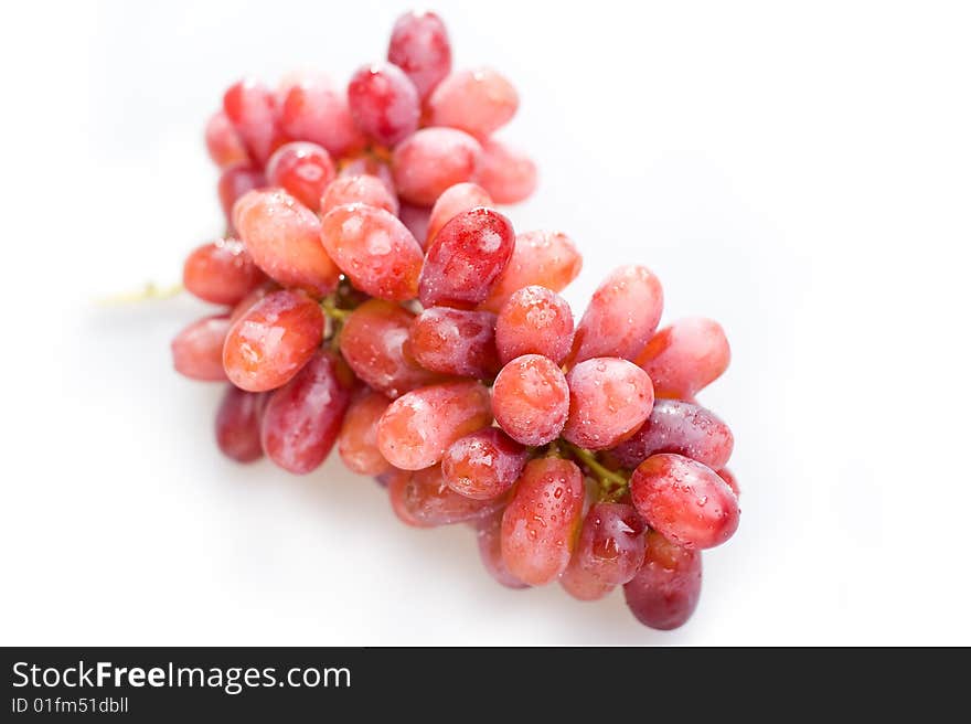 Red Grapes On White Background