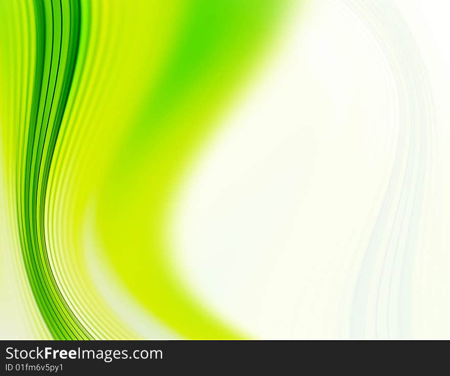 Green wave on white background. Abstract illustration. Green wave on white background. Abstract illustration