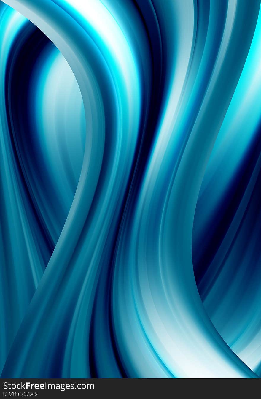 Blue dynamic wave with bright effects. abstract illustration. Blue dynamic wave with bright effects. abstract illustration