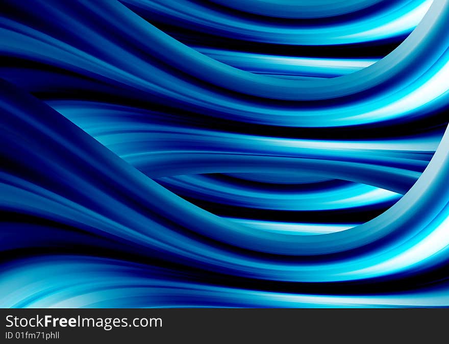 Blue wave with bright effects. Abstract illustration. Blue wave with bright effects. Abstract illustration